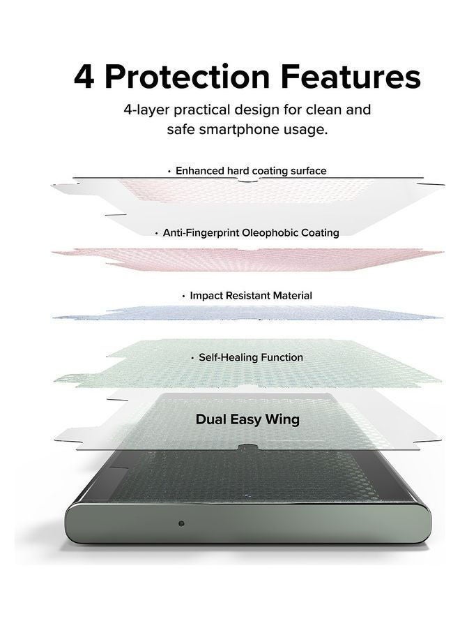 NIBEMINENT Pack Of 2 Dual Easy Wing Compatible With Samsung Galaxy S23 Ultra 5G 2023 Premium Full Cover Film Case Friendly Screen Protector Application Kit Clear  - Image 5