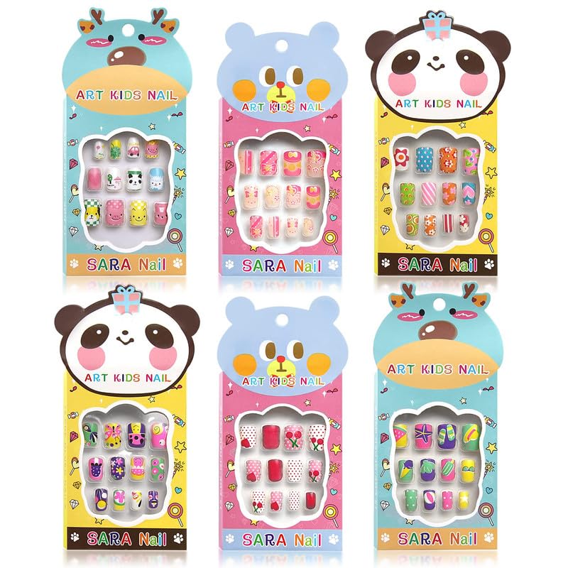 Omdhanu Fake Nails Design Nail Tips Press On False Nails Set Manicure DIY Multi Colour 12 pcs 1 BOX6 PACK - Image 2