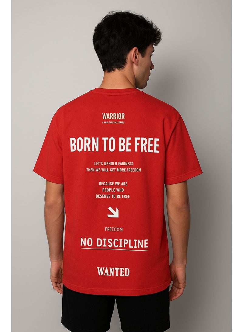 RUNWAY Men's Classic - Cotton -  T-Shirt Red - Image 2