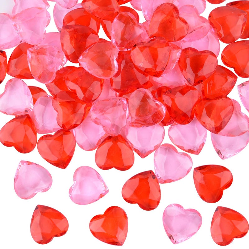 TUPARKA 60 PCS Acrylic Hearts Red Acrylic Hearts for Table Scatter,Home Decoration,Vase Fillers in Valentine's Day - Image 1