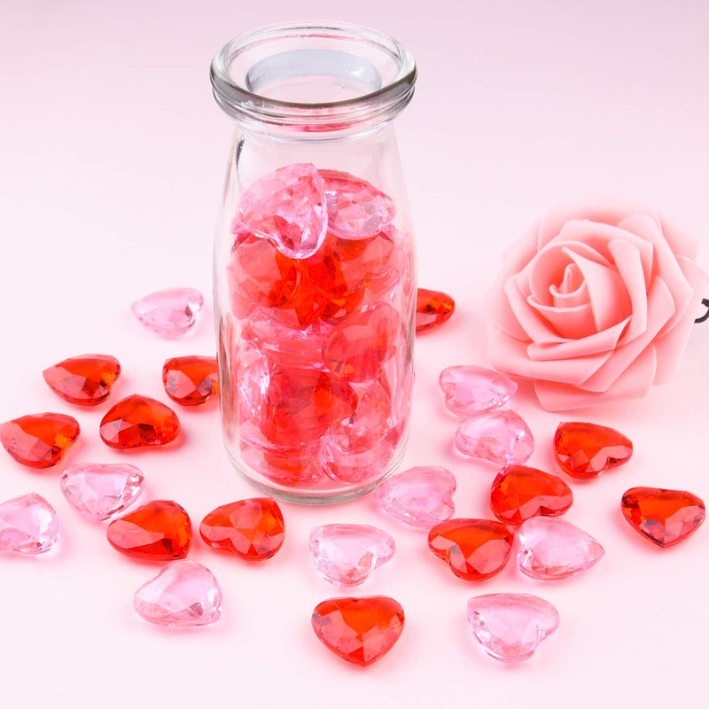 TUPARKA 60 PCS Acrylic Hearts Red Acrylic Hearts for Table Scatter,Home Decoration,Vase Fillers in Valentine's Day - Image 5