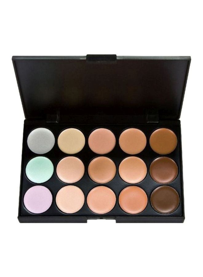 ANSELF Concealer Palette, 15 Colors Makeup Palette Facial Camouflage Contour Palette with Sponge Puff Oval & Makeup Brush Beauty Make up Cream - Image 2