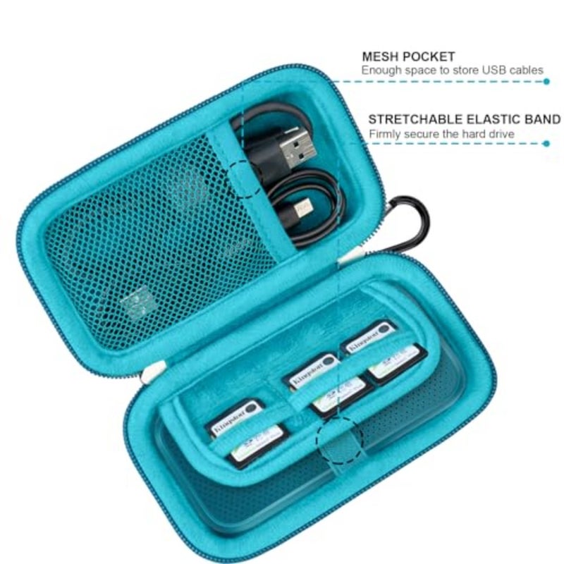 Hard Carrying Case for SanDisk Extreme Pro/SanDisk Extreme Portable External SSD 500GB 1TB 2TB 4TB USB-C Solid State Drive EVA Shockproof Protective Storage Travel Bag, Monterey - Image 4