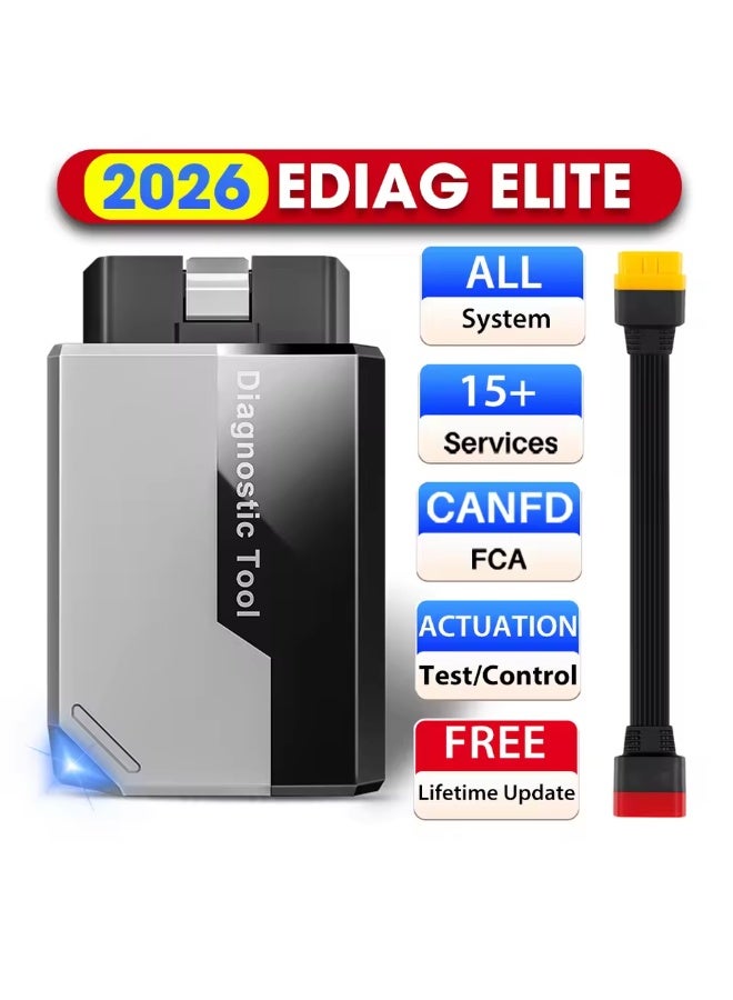 كينج بولين جهاز KINGBOLEN Ediag Elite لفحص السيارات (OBD2) - يدعم 15 وظيفة إعادة ضبط وفحص جميع الأنظمة وقراءة الرموز وإجراء الاختبارات النشطة - تحديثات مجانية مدى الحياة. - Image 1