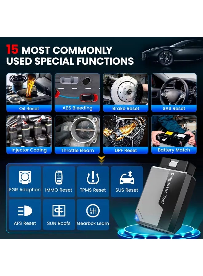 كينج بولين جهاز KINGBOLEN Ediag Elite لفحص السيارات (OBD2) - يدعم 15 وظيفة إعادة ضبط وفحص جميع الأنظمة وقراءة الرموز وإجراء الاختبارات النشطة - تحديثات مجانية مدى الحياة. - Image 4