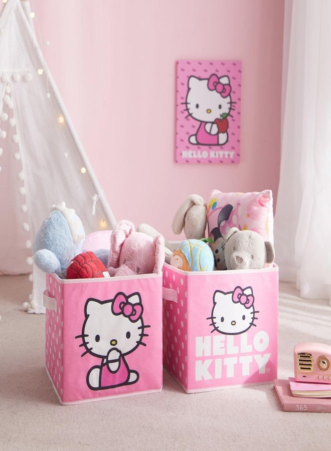 Idea Nuova Hello Kitty Set of 2 Durable Storage Cubes with Handles, 10"x10"x10" Cubes - Image 1