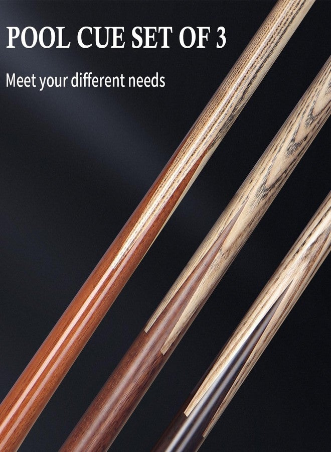 Kmise 57 inch Pool Cue, 19oz Cue Stick with 9.5mm Professional Tip, Handcraft, Made of Chacate Preto Wood, Bar or House Use for Men or Women, Pool Sticks for Adults (3 Sets) - Image 5