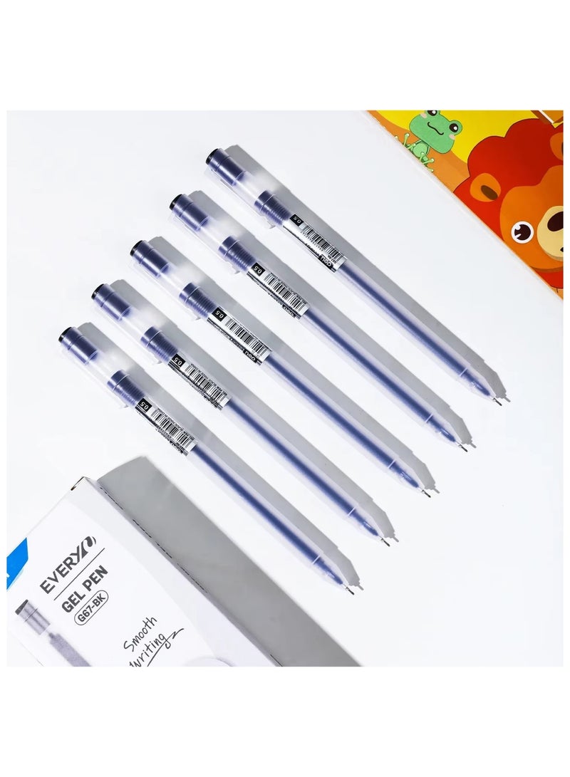Deli 12-Piece G67 Needle Tip Gel Ink Pen 0.5mm Tip Blue Ink - Image 3