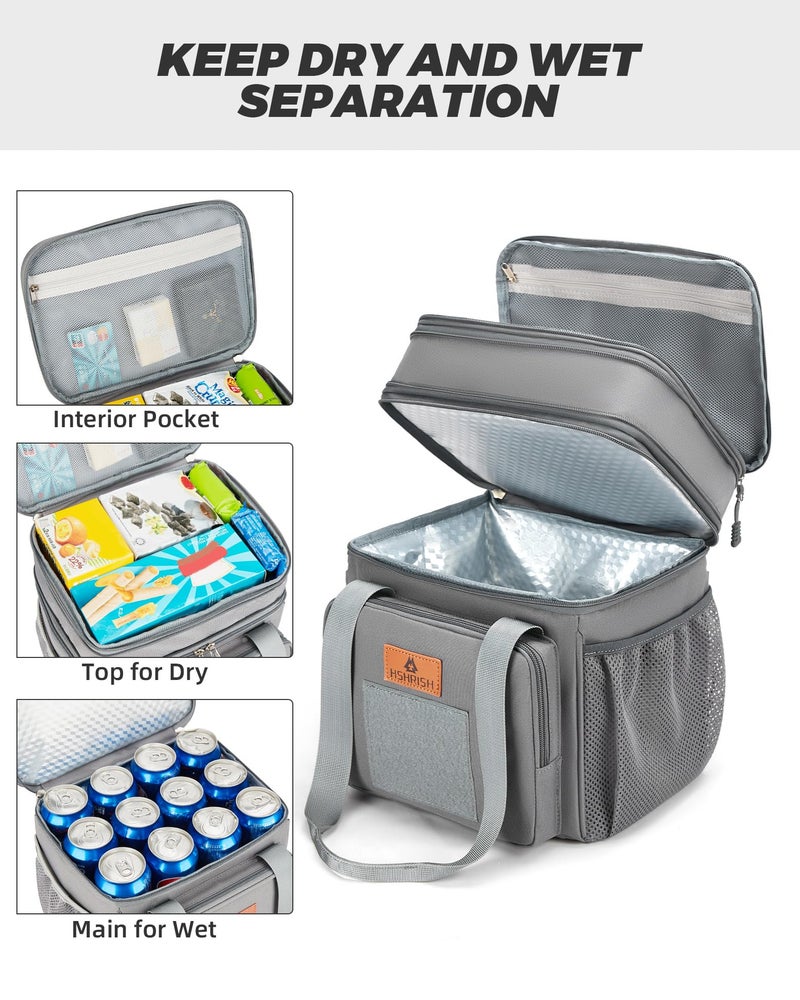 HSHRISH Expandable Large Tactical Lunch Box for Adults, Durable Insulated Lunch Bag with Lots of Storage Space, Cooler Bag for Men Women Work Outdoor Picnic Trips, 24 Cans/16 L, HSHRISH - Image 3