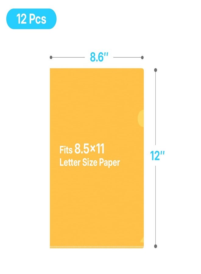 OWLKELA 12 Pack Clear Plastic Folders, Acid-Free Poly Transparent Project Sleeves for Letter Size 8.5x11 inch, 6 Assorted Colors - Image 2