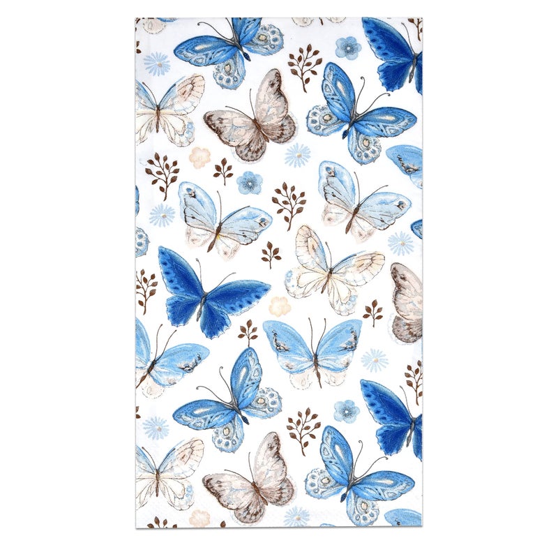 Gift Boutique 100 Vintage Butterfly Guest Napkins 3 Ply Disposable Paper Pack Spring Butterflies & Flowers Dinner Hand Napkin for Bathroom Wedding Birthday Party Bridal & Baby Shower Decorative Towels - Image 1