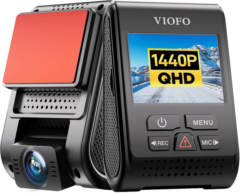 Viofo كاميرا داش A119 V3 2K 2560x1440P كواد HD+ 60FPS كاميرا أمامية للسيارة، مستشعر 5MP STARVIS، زاوية واسعة 140 درجة، GPS مضمّن، وضع وقوف مؤقت، HDR حقيقي، كشف الحركة، تسريع الزمن. - Image 1