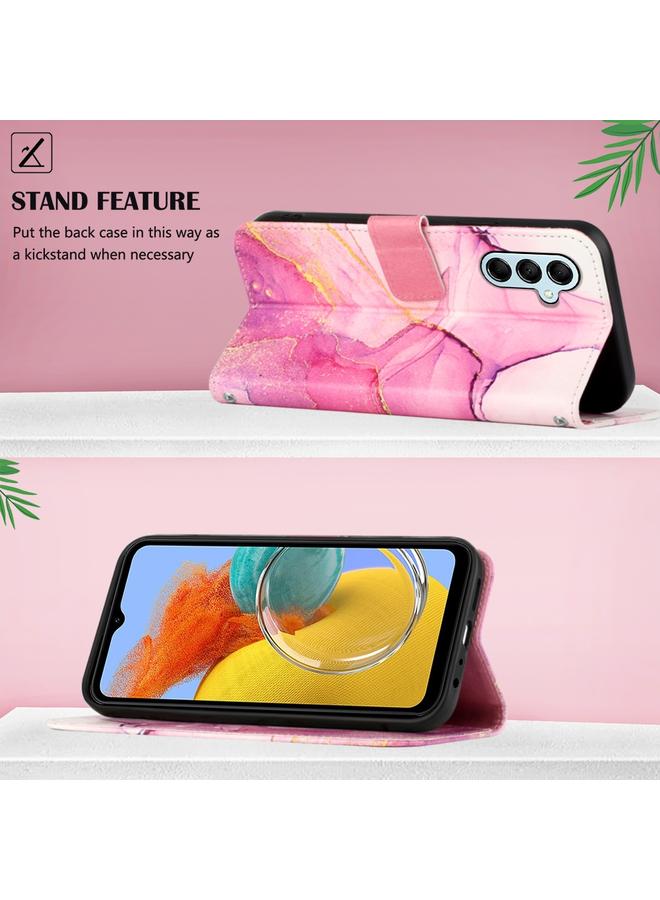 S-TOP Case For Samsung Galaxy M14 PT003 Marble Pattern Flip Leather Phone Case - Image 4