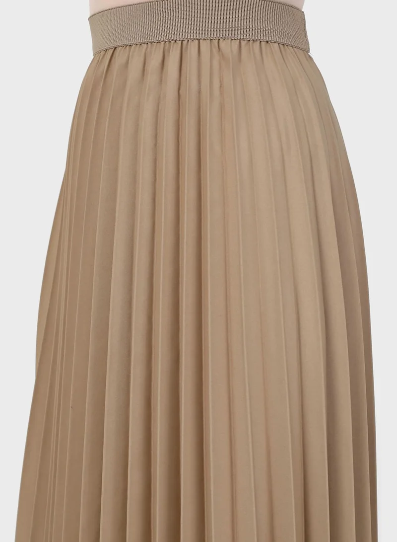Refka by modanisa Pleated High Waist Skirt