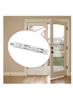 KASTWAVE 6 Inch Door Bolts, Stainless Steel Concealed Security French Door Locks with Hardwares, Metal Flush Latch Bolts for Composite Wood Double Dummy Door, 2 Pcs  - Image 2