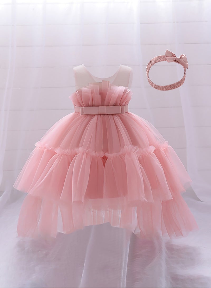 D'Daniela Pink Tulle Party Dress - Image 5