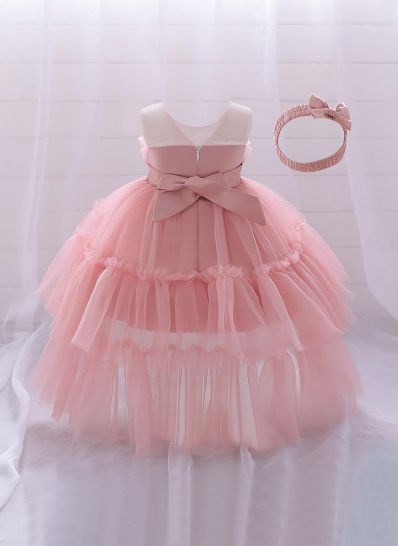 D'Daniela Pink Tulle Party Dress - Image 3