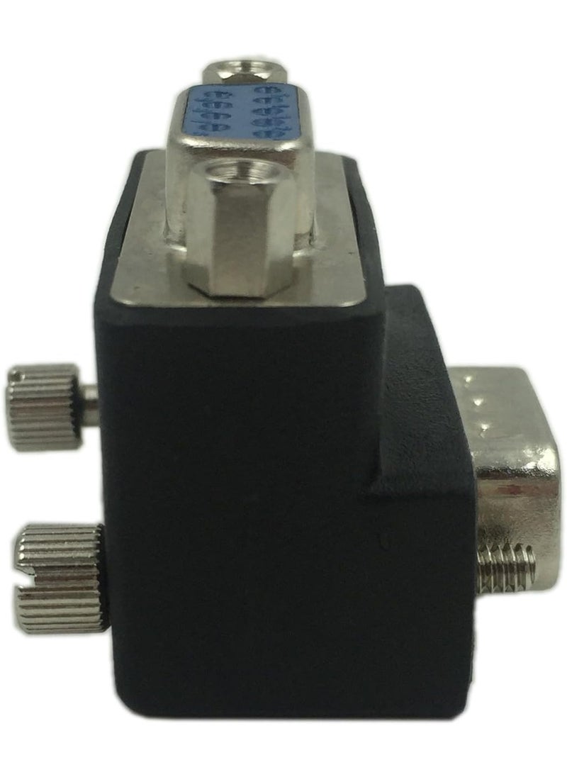 CERRXIAN CERRXIAN 90 Degree DB9 9 Pin RS 232 Male to Female Serial Gender Changer Extension Cable Converter Adapter Coupler  - Image 2
