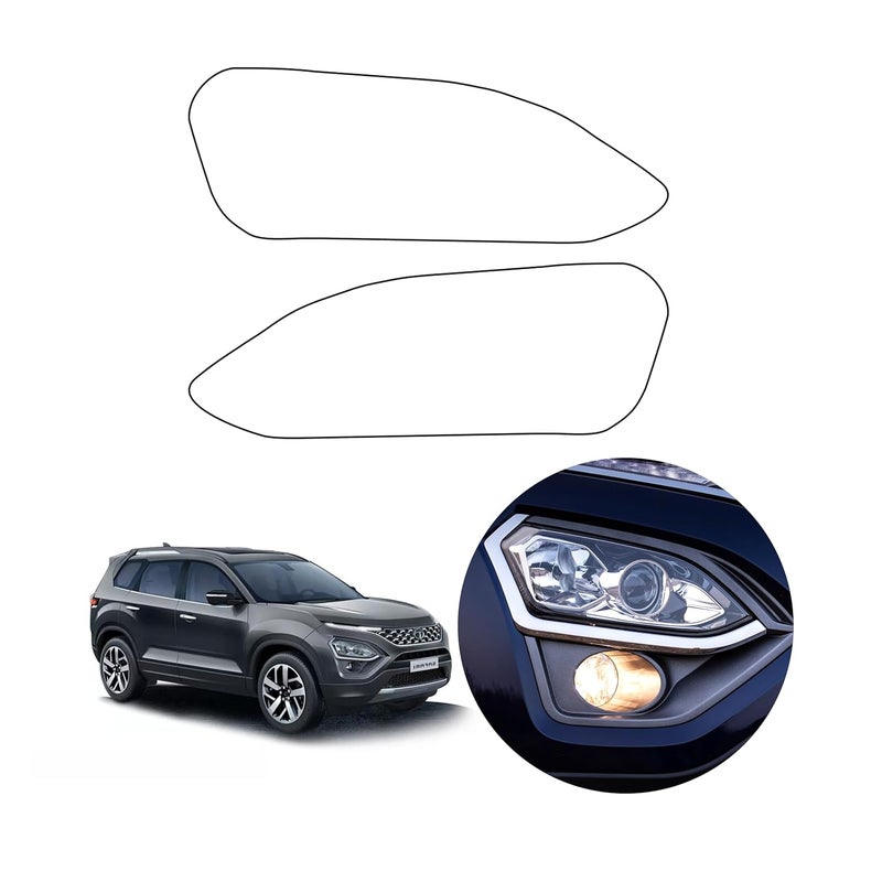 10H2 Self Adhesive Car Headlight Tempered Glass | Headlight Protector | Scratch Resistant | DIY | UV Protection | Weather-Resistant | Gloss Finish |Compatible with Tata New/Old Cars (Safari 1st Gen) - Image 1