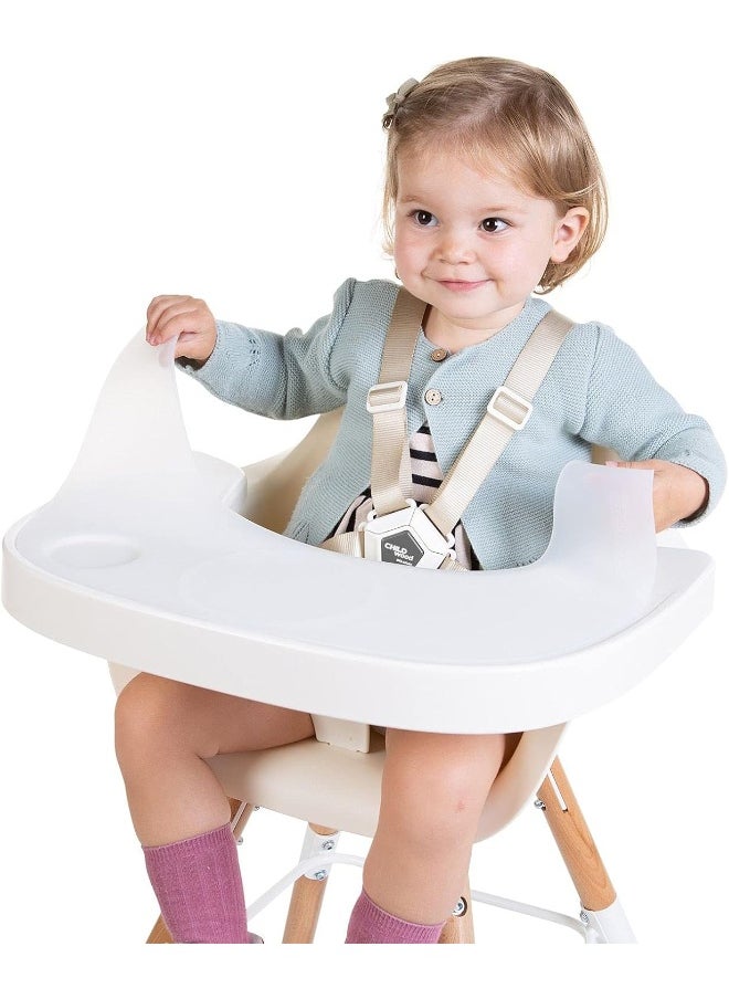 CHILDHOME - Childhome, Evolu 2 High Chair Shelf, Adjustable In Depth, Easy To Install, With Silicone Pad, Non-Slip, Clean, White - Image 1