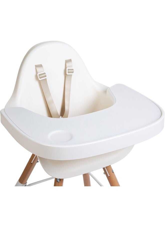 CHILDHOME - Childhome, Evolu 2 High Chair Shelf, Adjustable In Depth, Easy To Install, With Silicone Pad, Non-Slip, Clean, White - Image 1