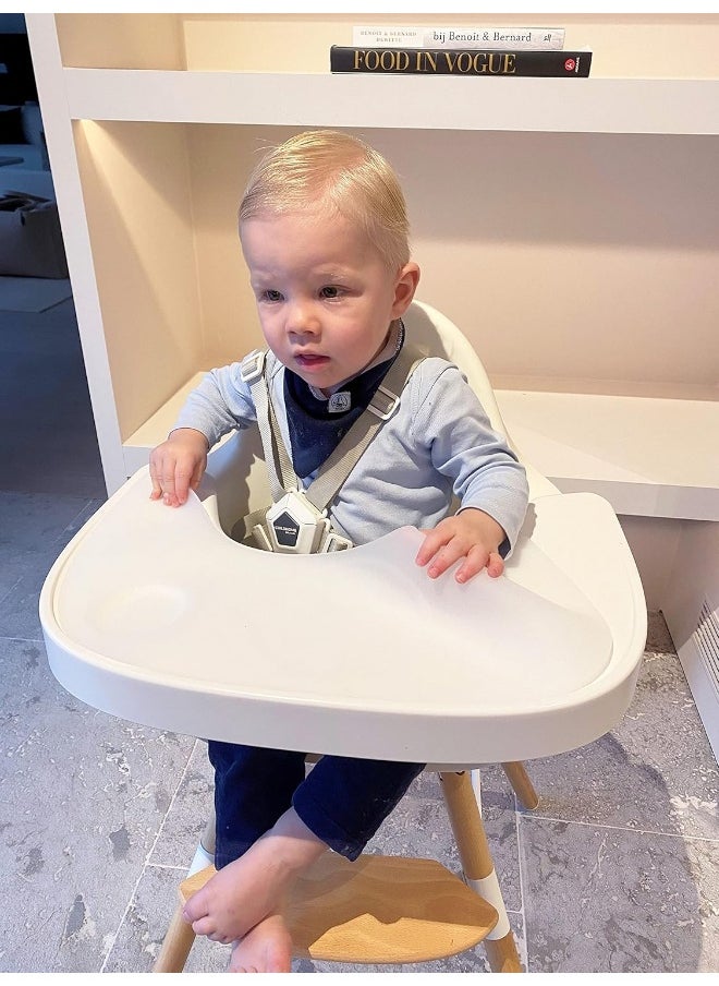 CHILDHOME - Childhome, Evolu 2 High Chair Shelf, Adjustable In Depth, Easy To Install, With Silicone Pad, Non-Slip, Clean, White - Image 1