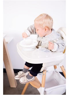 CHILDHOME Childhome, Evolu 2 High Chair Shelf, Adjustable In Depth, Easy To Install, With Silicone Pad, Non-Slip, Clean, White  - Image 3