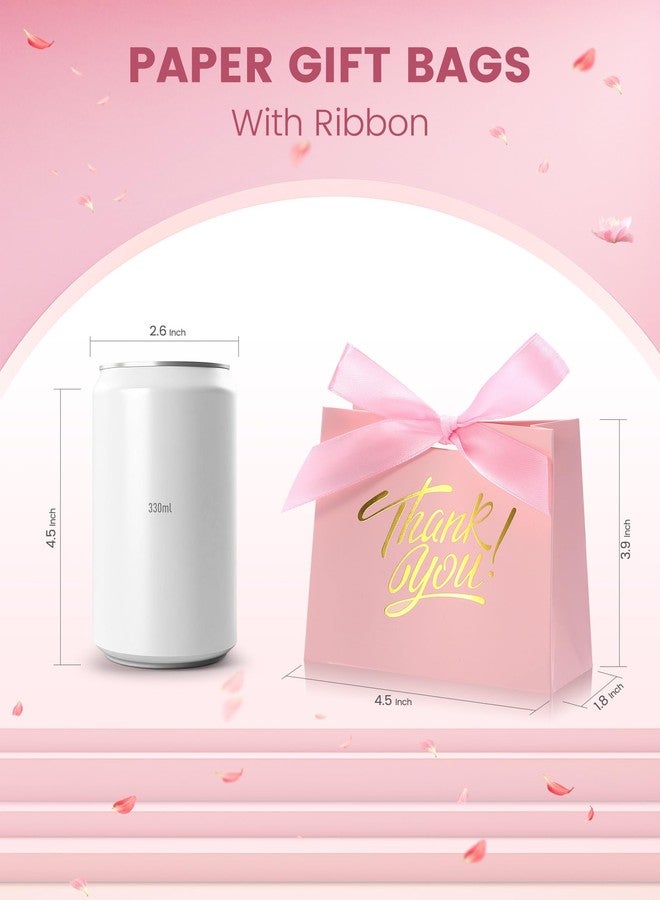 DOYIDE 30 Pack Small Thank You Gift Bags, 4.5x1.8x3.9in Party Favor Bags with Bow Ribbon, Mini Paper Gift Bag with Gold Foil Printed, Pink Treat Boxes for Birthday Wedding Bridal Baby Shower - Image 3