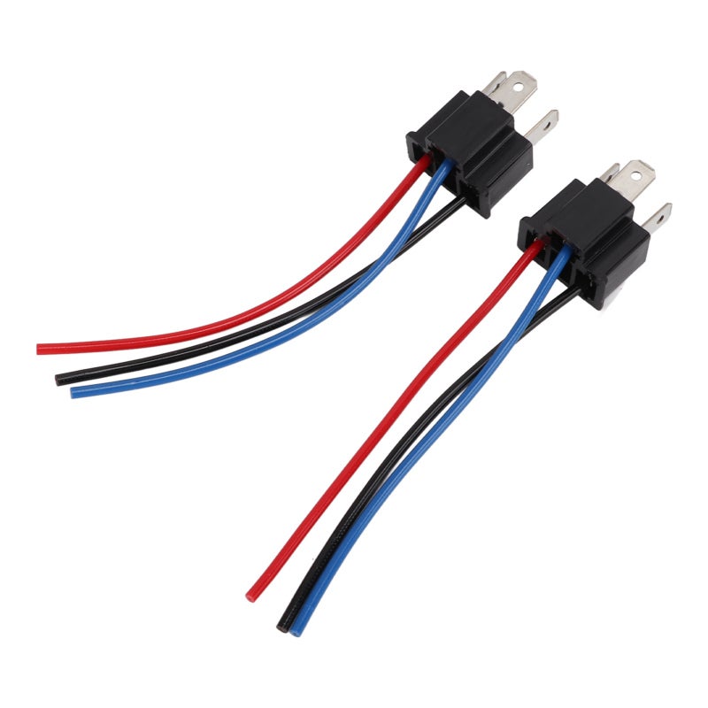 H4 Male Holder Line: 2 Pack, 12V-24V, High Temperature Resistant ABS + Copper - Easy Pre-Wired Installation, 3 Pin Socket for Automobiles, Trailers, Industrial Equipment & More - Image 2