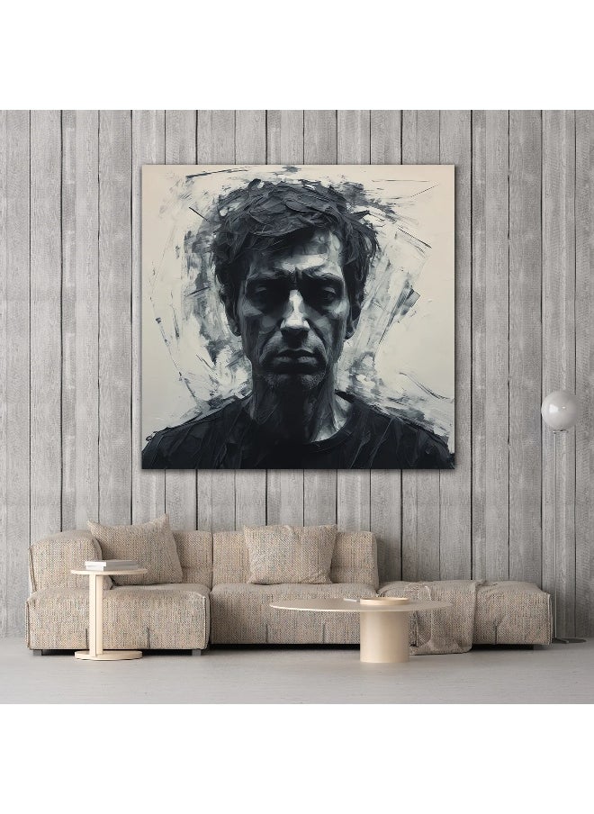 Walliv The Lost Mind Wall Art Canvas Painting For Home Decor 50x50 cm.  - Image 1