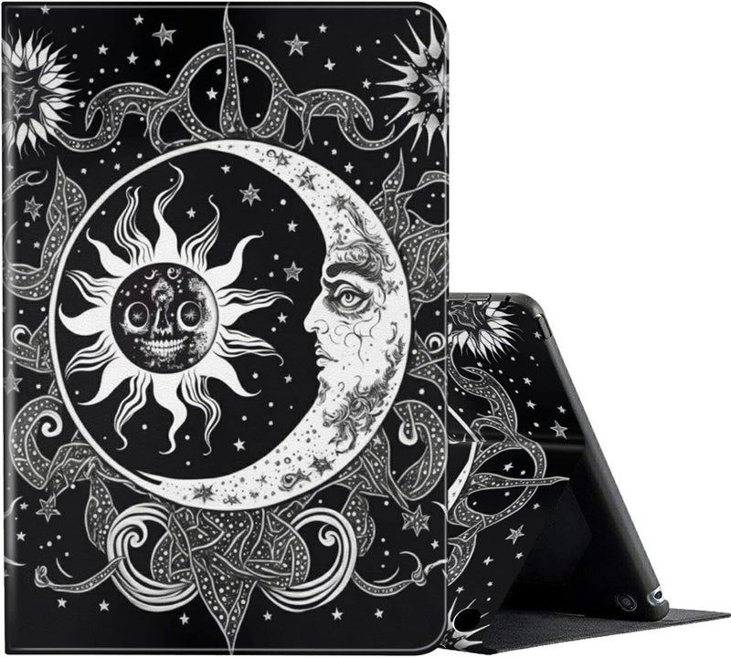 FUYOCWE for Fire HD 10 Case 2021,Fire HD 10 Plus Tablet Case (11th Generation, 2021 Release), Multi-Angle Slim Stand Smart Cover Cases for New Amazon Kindle Fire HD 10 10.1"-Blalck White Sun Moon Drawing - Image 1