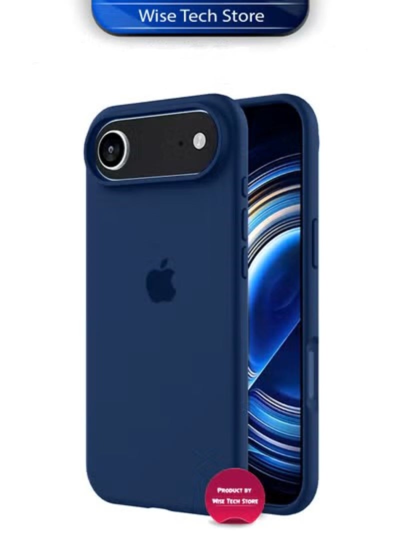Wtech Apple iPhone Air 5G 2025 Luxury Premium Quality Liquid Silicone Case Cover (MCRPSN) - Steel Blue - Image 2