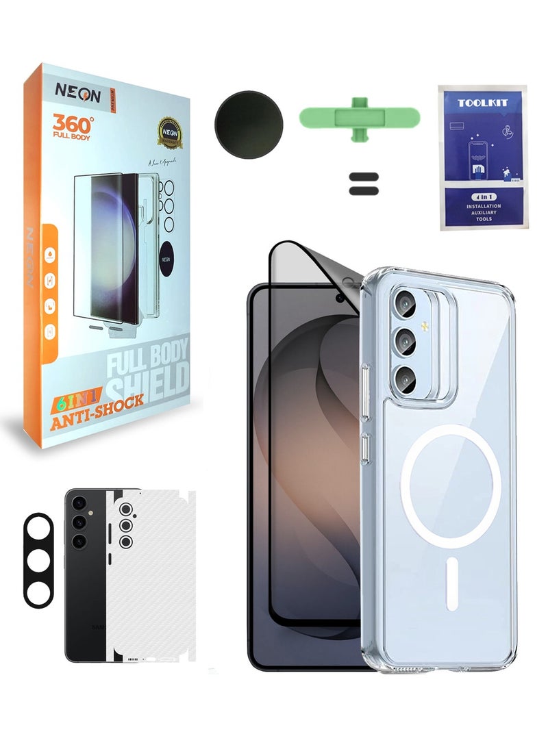 Neon Samsung S26 Plus / S26+ 5G 2026 Neon 6 In 1 Anti-Shock 360 Degree Full Body Combo Pack - Clear - Image 1