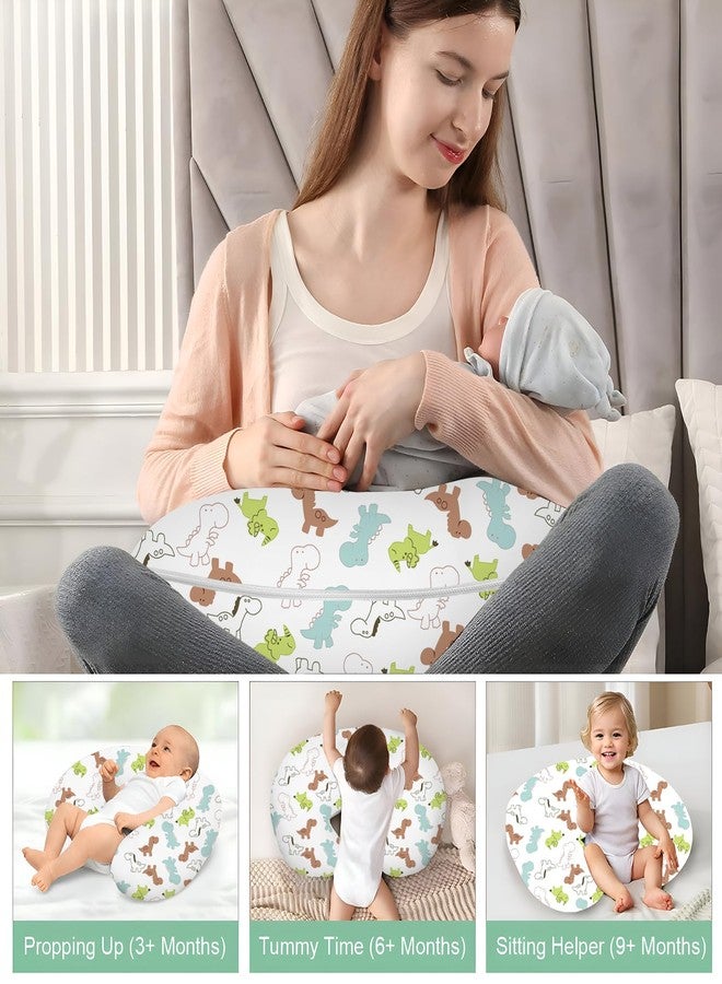 TOYSILO Adjustable Nursing & Breastfeeding Pillow for Baby – Multi Use Feeding Support Cushion for Bottle Feeding, Tummy Time & Sitting – Soft Removable Cover Washable (Dino Park) - Image 3