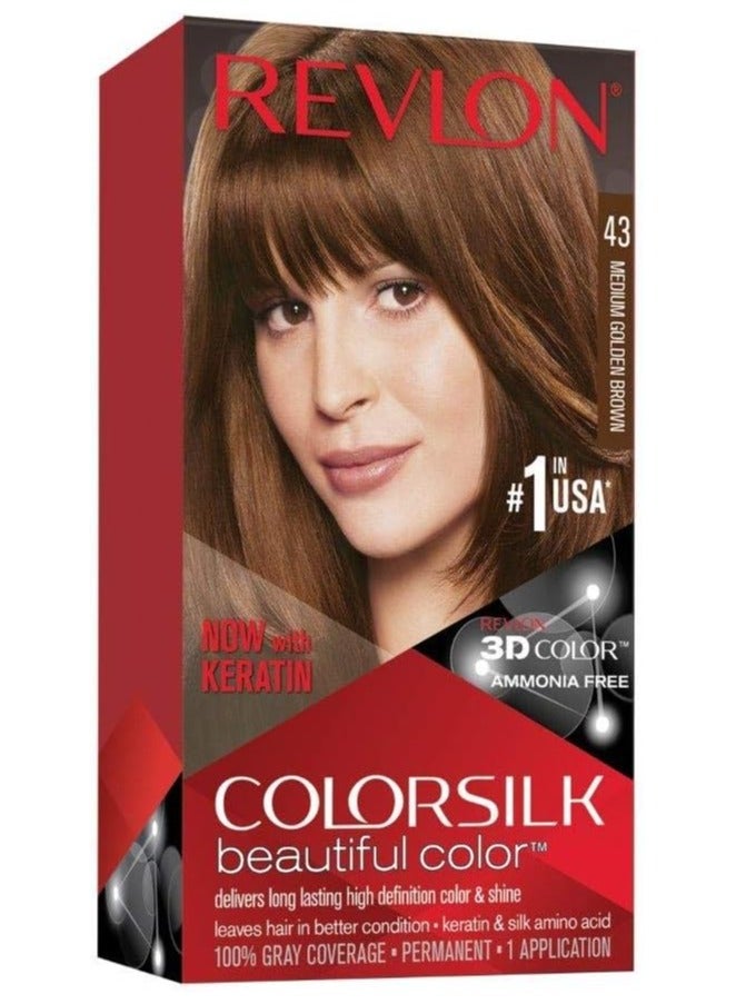 Revlon Colorsilk Hair Color, Medium Golden Brown [43] - Image 1