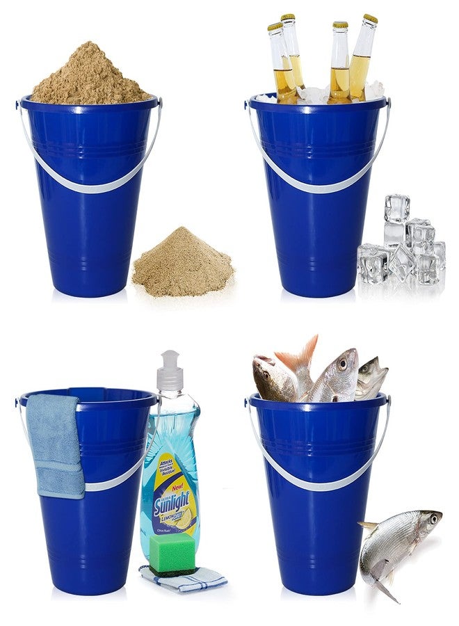 Holady Large Sand Beach Buckets Pail,Sand Bucket Water Bucket for Beach Fun Great Summer Party Accessory(4 Pack) - Image 4