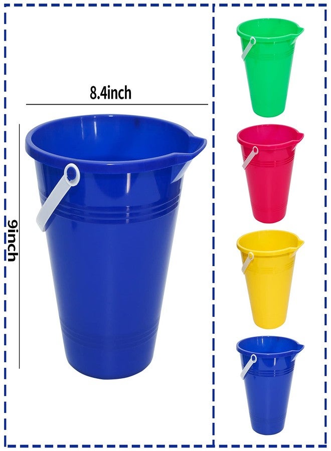 Holady Large Sand Beach Buckets Pail,Sand Bucket Water Bucket for Beach Fun Great Summer Party Accessory(4 Pack) - Image 3