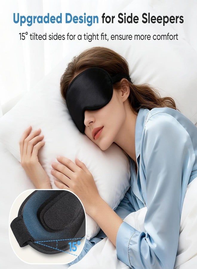 Azang Weighted Eye Mask for Sleeping - Sleep Mask for Women & Men, Blackout 3D Contoured Sleeping Mask for Side Sleeper, Zero Pressure Soft Night Eye Cover with Adjustable Strap for Travel, Black - Image 5
