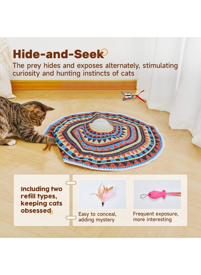 Potaroma Potaroma Cat Toys Chargeable, 3in1 Hide and Seek, Automatic Interactive Toy, Fluttering Butterfly, Moving Feather, Kitten Wand Toy, Indoor Exercise Kicker 22.8 Inches Cover for All Breeds  - Image 3