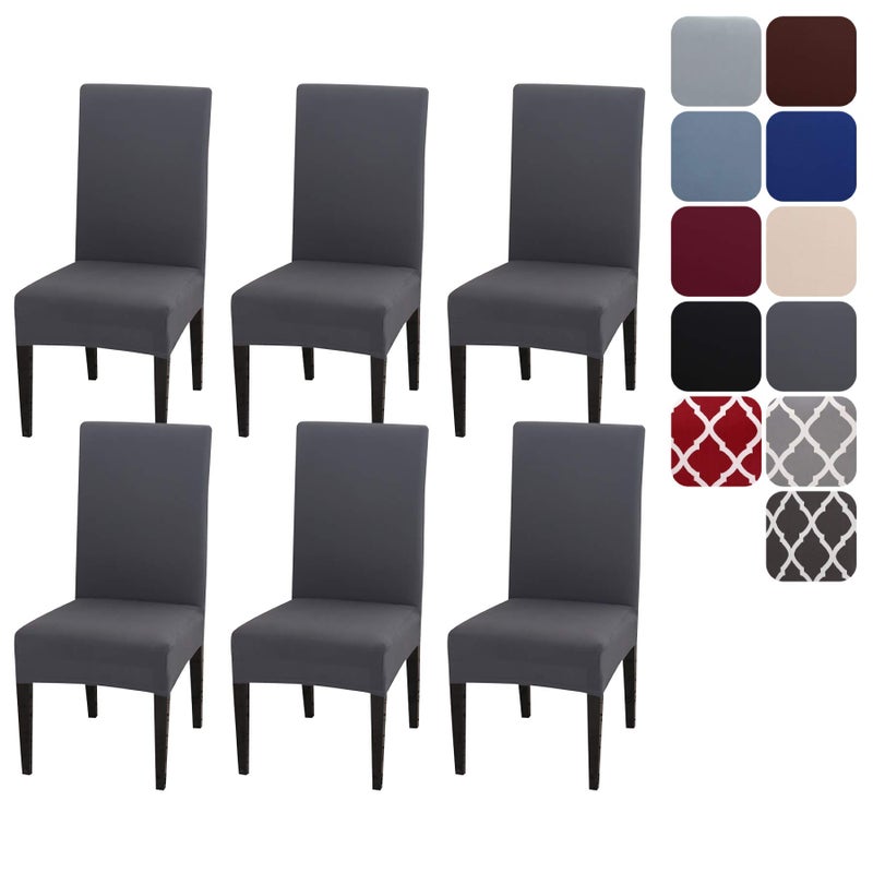 Aisprts Dining Room Chair Covers Slipcovers Set of 6 Stretch Removable Washable Dining Chair Protector Decoration Cover Seat Slipcover for Hotel Ceremony Banquet Kitchen Restaurant Home