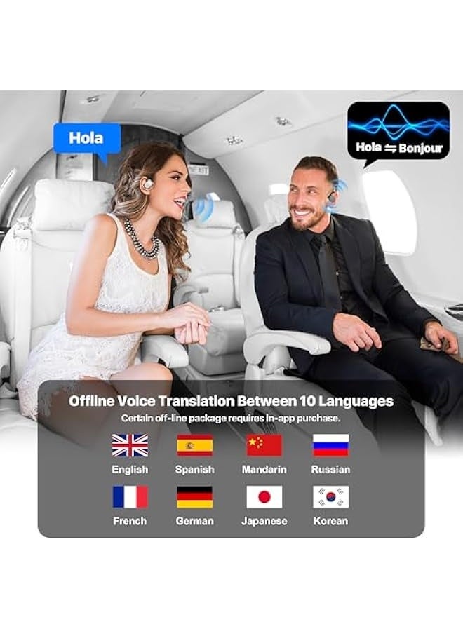 Topleo AI Language Translator Earbuds, OWS Real-Time 3-in-1 Translation Earbuds 144 Languages & Accents, Translation Device for Travel Business Learning, Black - Image 3