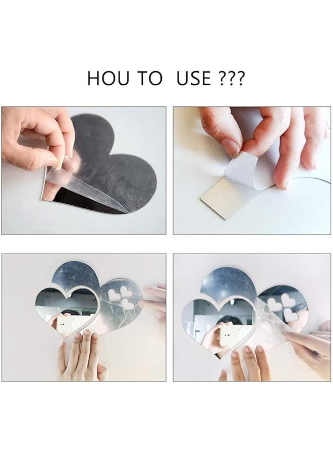 erorex 3D Acrylic Mirror Wall Stickers 16 Pcs Diy Art Self Adhesive Wall Decals Home Decorations 3D Acrylic Self Adhesive Decals For Living Room Bedroom Bathroom And More Triangles Silver - Image 4