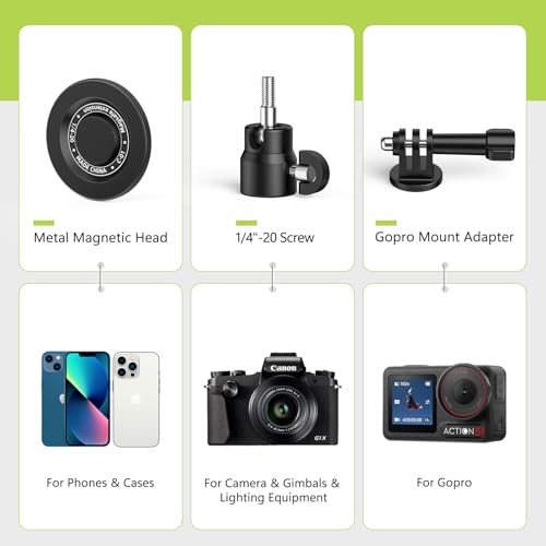 CAMOLO GEEK Monopod and Tripod Selfie Stick to Record Golf Swing Training Aid with Ground Spike Stake Gopro Adapter 14 Screw Magnetic Golf Phone Holder Compatible with Magsafe iPhone - Image 3