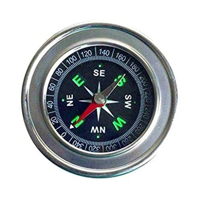 VR CREATIVES Stainless Steel Directional Pocket Magnetic Compass/Magnetic Compass Direction,7.5 * 7.5 * 1.2 cm - Image 1