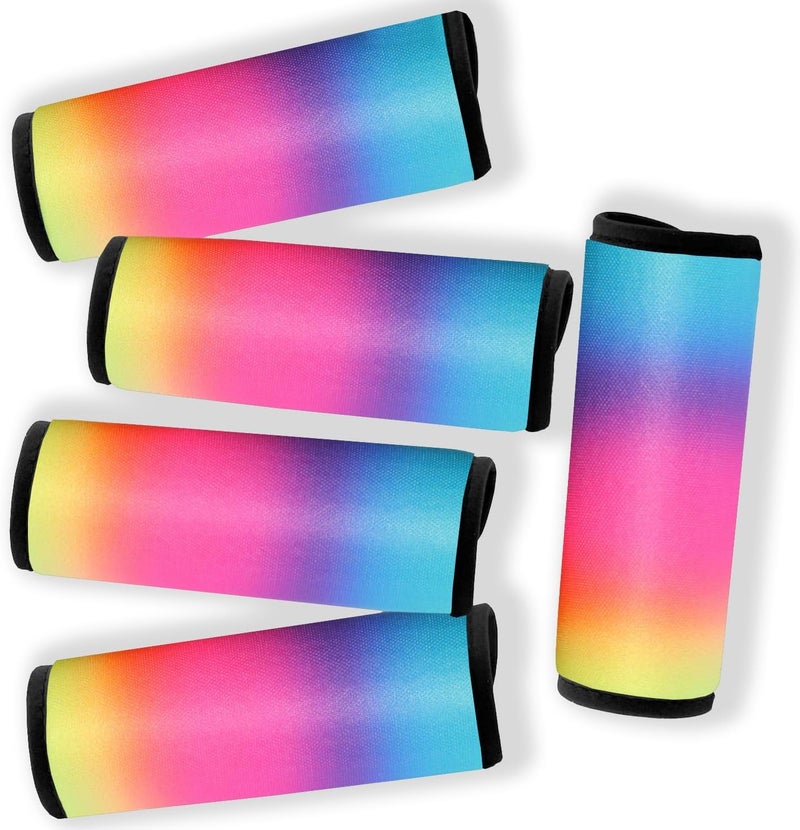 Gowraps 5 Pack Neoprene Luggage Handle Wraps Bright Luggage Tags/Identifiers/Marker/Grips Travel Accessories for Airplane/Flying/Luggage (Gradient) - Image 1