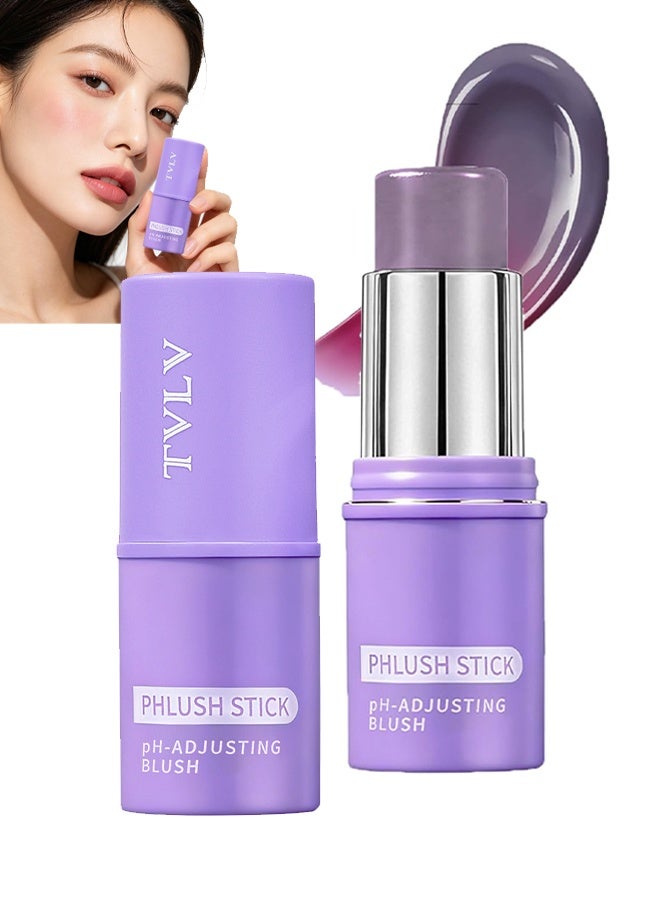 TVLV Phlush Stick，Cream Blush Stick pH-Activated,  pH Blush Multi-Use Stick, Hydrating Tinted Cream Blush Stick for Eyes, Lips and Cheeks - Image 1