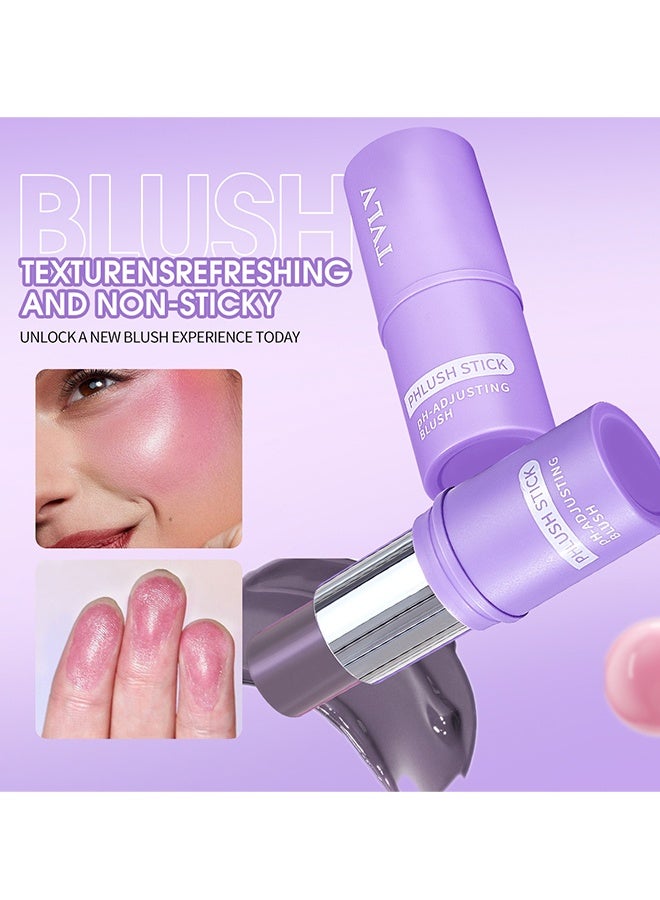 TVLV Phlush Stick，Cream Blush Stick pH-Activated,  pH Blush Multi-Use Stick, Hydrating Tinted Cream Blush Stick for Eyes, Lips and Cheeks - Image 3