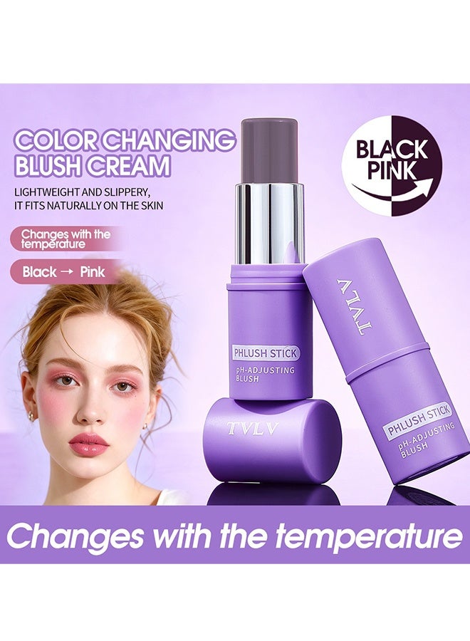 TVLV Phlush Stick，Cream Blush Stick pH-Activated,  pH Blush Multi-Use Stick, Hydrating Tinted Cream Blush Stick for Eyes, Lips and Cheeks - Image 2