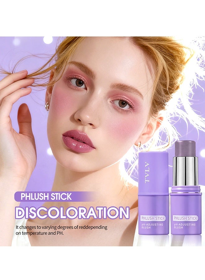 TVLV Phlush Stick，Cream Blush Stick pH-Activated,  pH Blush Multi-Use Stick, Hydrating Tinted Cream Blush Stick for Eyes, Lips and Cheeks - Image 4
