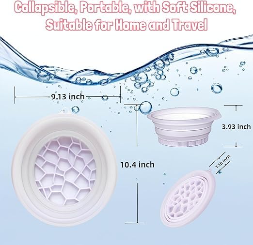AMIRATE Facial Cold Plunge Bowl kit- Face Bowl for Ice, Portable Foldable Silicone Ice Facial 𝖡owl for Puffiness, Skin Relief & Beauty Care, Includes Reusable Cubes (PINK) - Image 2